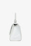Balenciaga White Croc Embossed XS Hourglass Top Handle with Strap