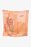 Hermès Beige/Red Silk 'Faubourg City' Scarf 70
