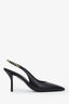 Gucci Black Leather Chain-Embellished 105mm Signoria Slingback Pumps Size 38