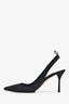 Miu Miu Dark Blue Denim Pointed Slingback Heels Size 38