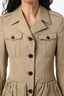 Miu Miu 2010 Beige Pleated Detail Knee-Length Trench Coat Size 38