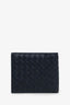 Bottega Veneta Navy Intrecciato Leather Bifold Wallet