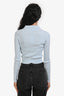 Frame Light Blue Ribbed Cropped Long Sleeve Polo Size XS