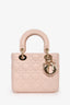 Christian Dior 2022 Pink Cannage Lambskin Small Lady Dior 'My ABCDior' Top Handle