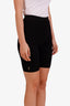 Saint Laurent Black Ribbed Logo Biker Shorts Size S