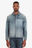 Christian Dior Homme Blue Distressed Patchwork Denim Shacket Size 16 Men's