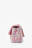 Pre-loved Chanel™ 2018-19 Pink/Cream Tweed CC Rectangular Braid Flap Bag