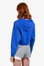 Celine Blue Cotton Cropped Logo Hoodie Size XS