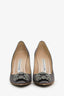 Manolo Blahnik Grey Satin Hangisi Heels Size 36.5