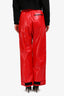 Bottega Veneta 2020 Red Lamb Leather Elastic Waist Pants Size XS