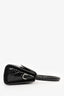By Far Black Croc Embossed Leather Mini Top Handle