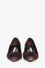 Manolo Blahnik Brown Suede Flower Appliqué Kitten Heel Size 39