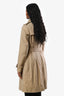 Burberry Beige Cotton Double Breasted 'The Chelsea' Trench Coat Size Medium