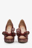 Valentino Red Satin Lace and Bow Heels Size 36