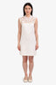 Miu Miu White Embroidered with Crochet Neckline Sleeveless Mini Dress Size XS