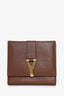 Saint Laurent Vintage Brown Leather Y Ligne Tri-Fold Wallet