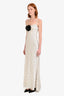 Self-Portrait Cream Polka Dot Satin Maxi Dress Size 2
