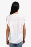 Vince White Stripe Deep-V Neck Short Sleeve Top Size S