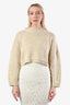 J.W. Anderson Cream Cotton Chunky Knit Crop Tie Back Sweater Size S