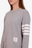 Thom Browne Grey Cotton 4 Bar Crewneck Sweatshirt Size 2