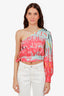 Elisabetta Franchi Multicolour One Shoulder Long Sleeve Top Size 42
