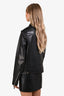 Thierry Mugler Black Leather Piercing Detail Biker Jacket Size 40