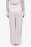 Anine Bing White Straight Leg 'Lou' Pleated Trousers Size 28
