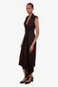 Alexander McQueen Black Wool Blend Sleeveless V-Neck Maxi Dress Size 38