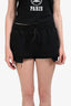Miu Miu 2023 Black Logo Drawstring Shorts Size 42