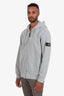 Stone Island Grey Cotton Logo Patch Zip Up Hoodie Estimated Size XL Mens