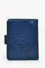 Pre-loved Chanel™ 2012/13 Blue Lambskin Camellia Bi-Fold Wallet
