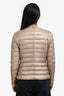Herno Beige Light Quilted Down Jacket With Sequin Detail Size 44