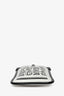 Max Mara White Canvas Black Leather Trimmed Crossbody Phone Case