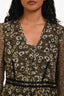 Burberry Brit Green Floral Silk Long Sleeve Midi Dress Size 4