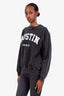 Anine Bing Washed Black Cotton 'Austin' Crewneck Sweater Size S