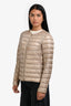 Herno Beige Light Quilted Down Jacket With Sequin Detail Size 44
