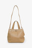Pre-loved Chanel™ 2002-03 Beige Lambskin Turnlock CC 2Way Tote Bag With Strap