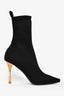 Balmain Black Knit 'Moneta' Stretch Ankle Boots Size 38.5
