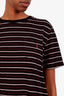 Saint Laurent Black/Red Striped Logo T-Shirt Size L