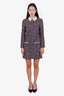 Maje Navy/Red Tweed Zipper Mini Dress Size 1