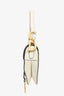 Christian Dior 2020 White Grained Calfskin Leather 'Saddle' Medium Bag
