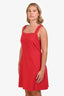 Theory Red Linen Blend Mini Dress Size 12