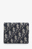 Christian Dior 2019 Navy Oblique Jacquard Saddle Lotus Wallet