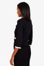 Maje Black/White Knit Scalloped Edge Hem Cardigan Size 1