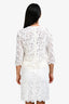 Dolce & Gabbana White Lace Pencil Skirt and Rose Button Evening Jacket Set Size 38