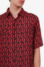 Fendi Black/Red FF Logo Print Short Sleeve Shirt Size 42 Mens