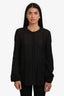 Isabel Marant Black Lace Embroidered Detail Long Sleeve Top Size 38