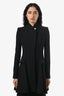 Alexander McQueen Black Wool Single Breasted Coat Size 38
