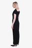 Pre-loved Chanel™ Black/Glitter Silver Wool Blend Short Sleeve High-Low Maxi Dress Size 36