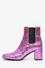 Saint Laurent Pink Glitter Booties Size 35.5